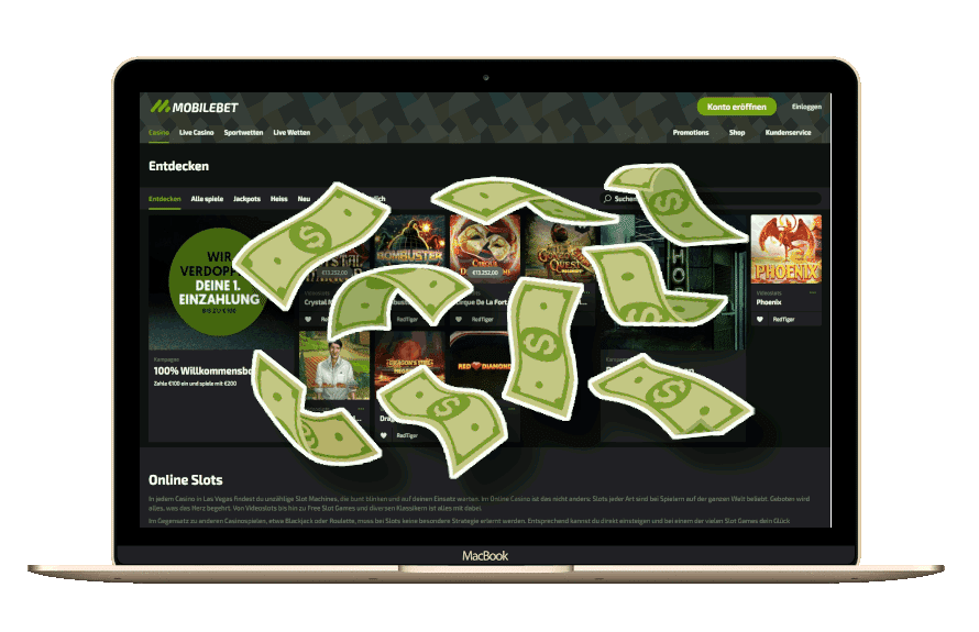 Mobilebet Casino Bonus Code mit 100%-Matchbonus