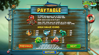 The Angler paytable